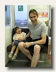 Hanna loves riding the train with Richard. IMG_6469